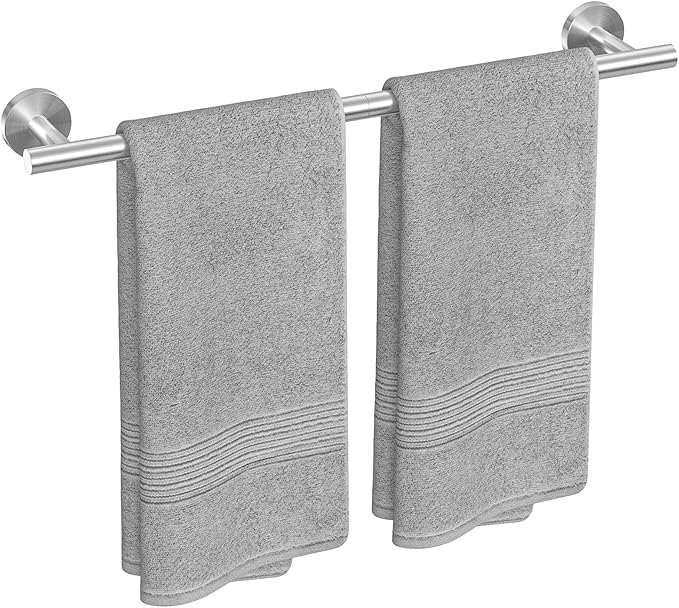 Brushed Nickel Towel Bar, 24-Inch Towel Rack for Bathroom Wall Mounted, Thicken Stainless Steel Towel Rod Modern Home Decor (Total Length 26-Inch)