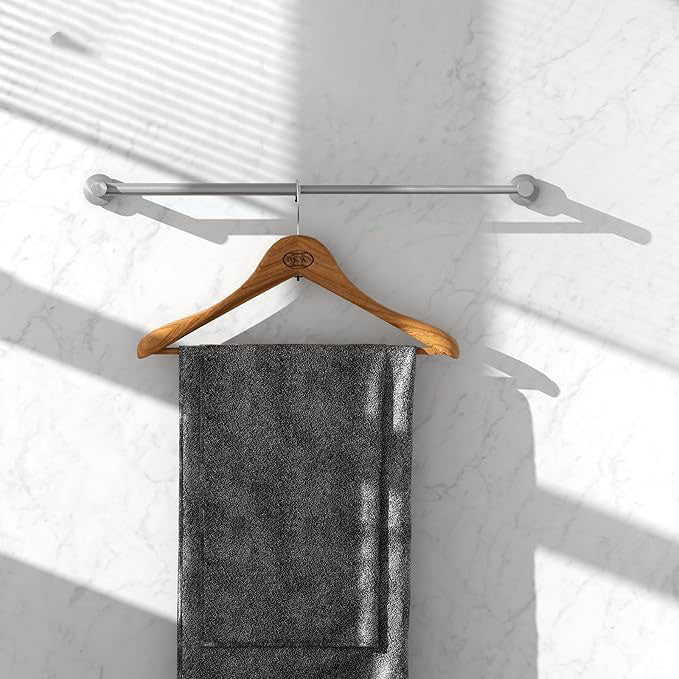 Adjustable Towel Bar, Economical Bathroom Towel Holder Rod from 12 Inch to 22 Inch Single Towel Racks, Wall Mount Towel Rail, Towel Hanger Hook for Kitchen(1 Pack, Brushed Stainless Steel)